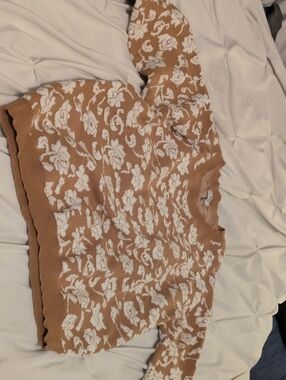 Polagram Cream Floral Crewneck Sweater on Tan